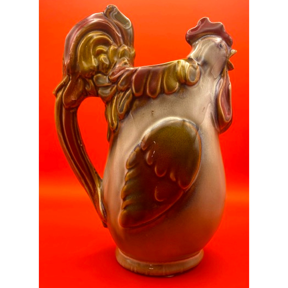 Glazed Rooster Pitcher Art Pottery Home Decor- Pre-owned - Picture 5 of 7